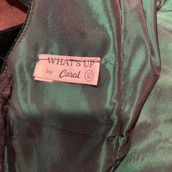 Vintage 80's prom dress Black Green fits like size 8 - Picture 5 of 6